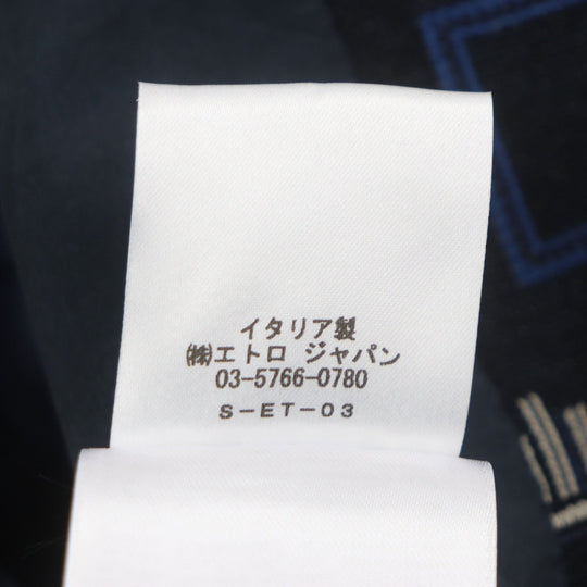 ETRO setup Outer: 60% cotton, Outer: 40% polyester, Lining: 100% cupra, Sleeve lining: 57% rayon, Sleeve lining: 43% polyester Navy mens 54 Used Authentic
