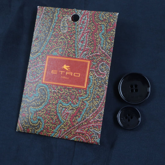 ETRO setup Outer: 60% cotton, Outer: 40% polyester, Lining: 100% cupra, Sleeve lining: 57% rayon, Sleeve lining: 43% polyester Navy mens 54 Used Authentic