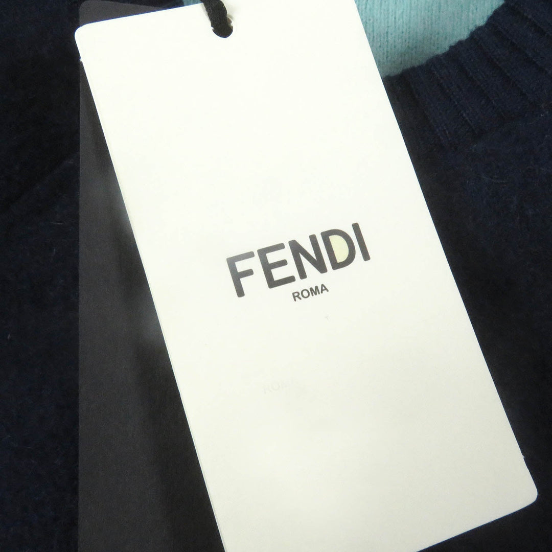 FENDI knit FZX110 Main: 95% cashmere, Main: 5% nylon Navy mens 46 Used Authentic
