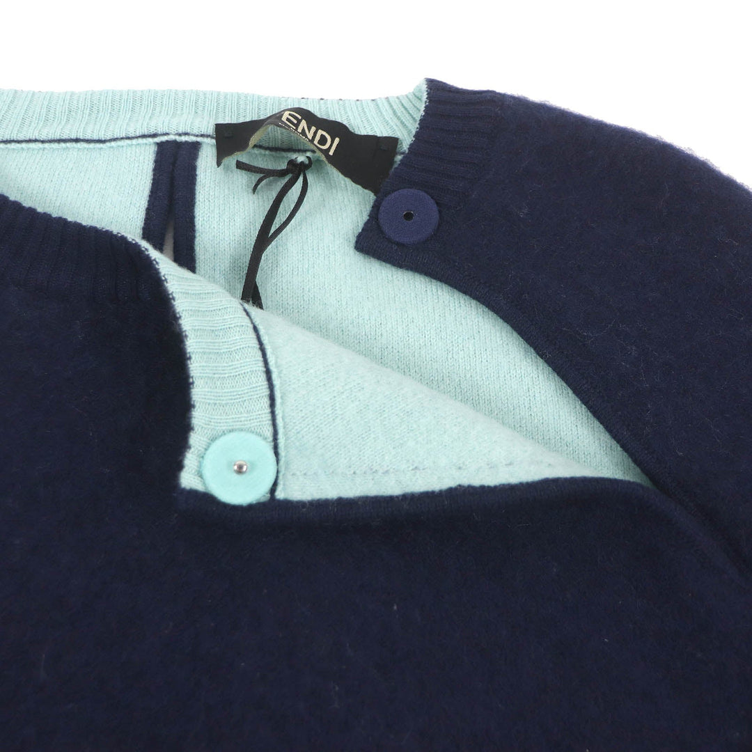 FENDI knit FZX110 Main: 95% cashmere, Main: 5% nylon Navy mens 46 Used Authentic