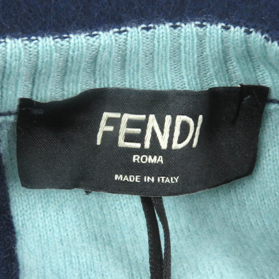 FENDI knit FZX110 Main: 95% cashmere, Main: 5% nylon Navy mens 46 Used Authentic