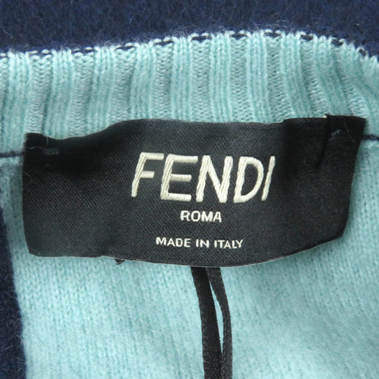 FENDI knit FZX110 Main: 95% cashmere, Main: 5% nylon Navy mens 46 Used Authentic