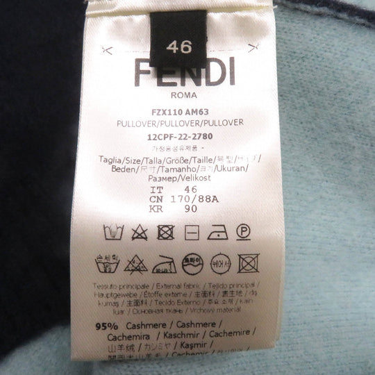 FENDI knit FZX110 Main: 95% cashmere, Main: 5% nylon Navy mens 46 Used Authentic