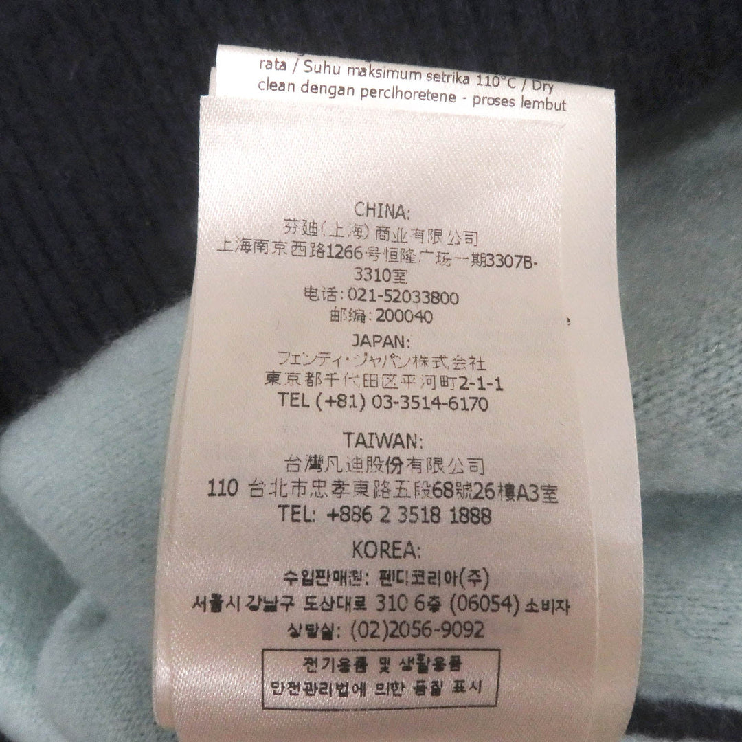 FENDI knit FZX110 Main: 95% cashmere, Main: 5% nylon Navy mens 46 Used Authentic