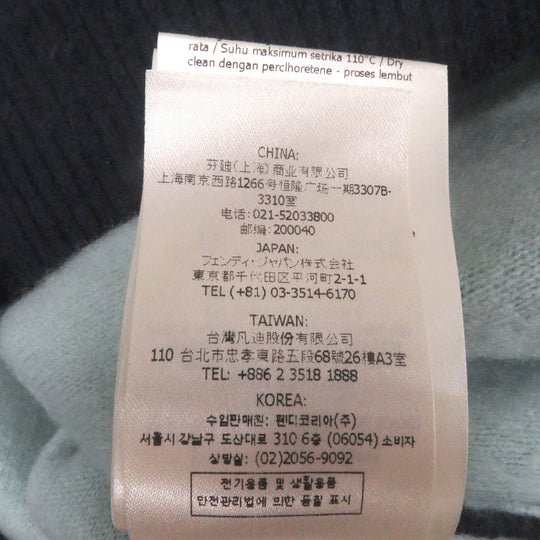 FENDI knit FZX110 Main: 95% cashmere, Main: 5% nylon Navy mens 46 Used Authentic