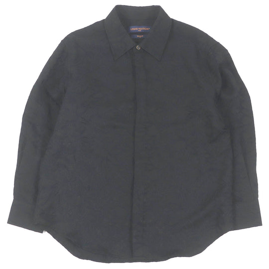 LOUIS VUITTON Long sleeve shirt Main: 53% rayon, Main: 47% silk black mens 41 Used Authentic