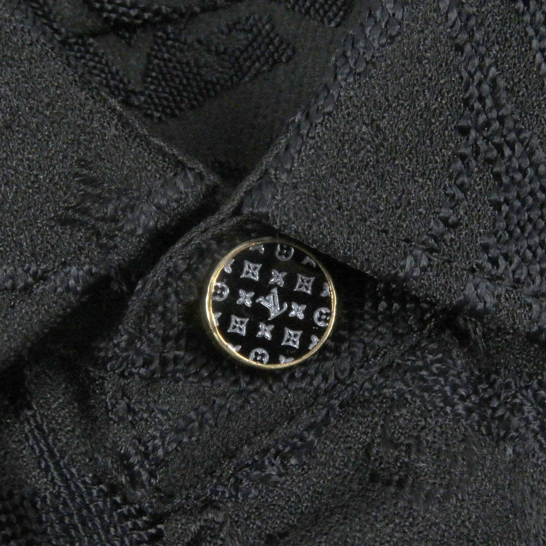 LOUIS VUITTON Long sleeve shirt Main: 53% rayon, Main: 47% silk black mens 41 Used Authentic