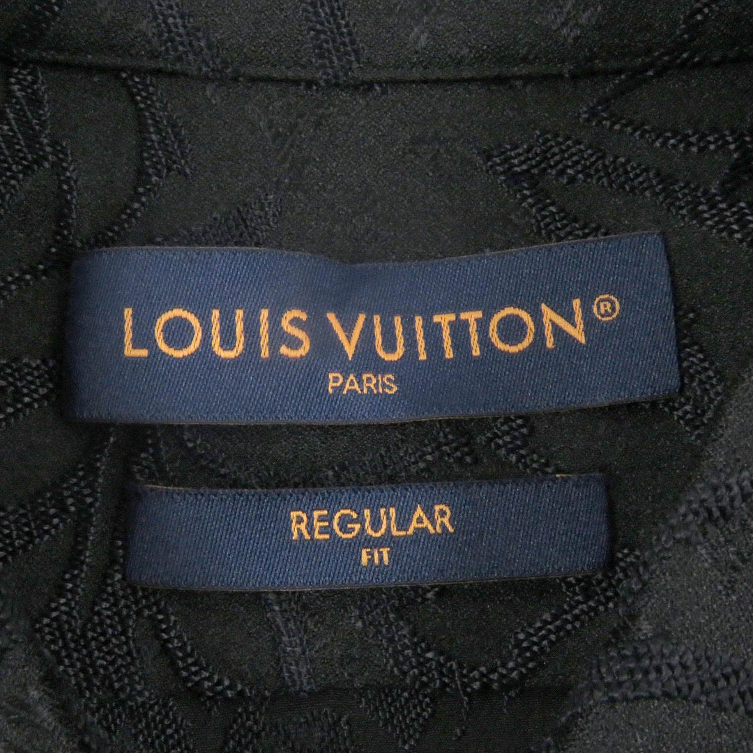 LOUIS VUITTON Long sleeve shirt Main: 53% rayon, Main: 47% silk black mens 41 Used Authentic