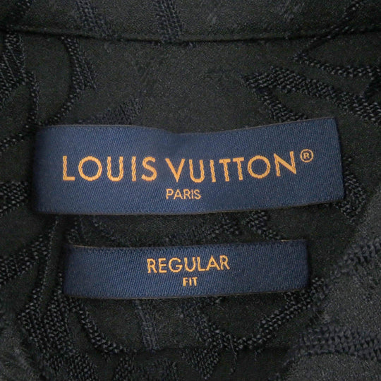 LOUIS VUITTON Long sleeve shirt Main: 53% rayon, Main: 47% silk black mens 41 Used Authentic