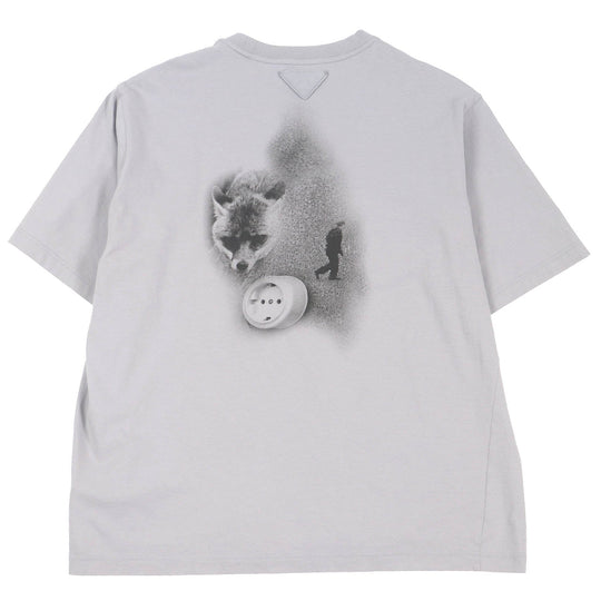 PRADA Short sleeve T-shirt UJN822 Main: 100% cotton gray mens M Used Authentic