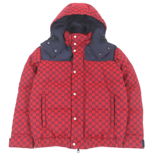 GUCCI Down jacket 762559 Outer: 70% cotton, Outer: 30% polyester, Lining: 100% nylon, Part: 100% cotton, Part: 100% polyester Red mens 44 Used Authentic