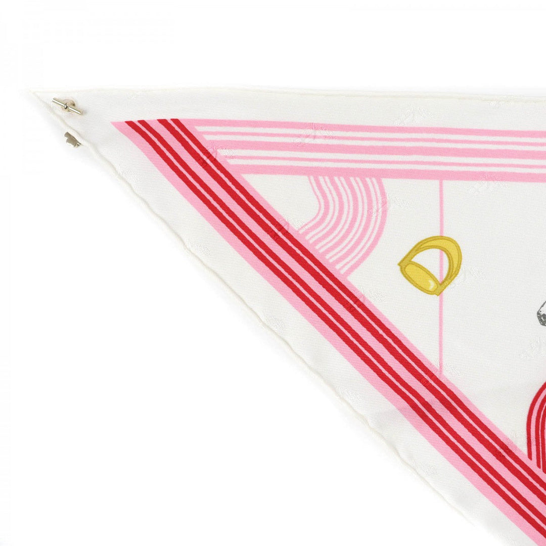 HERMES scarf silk multicolor Triangle College GARDE  ROBE POP