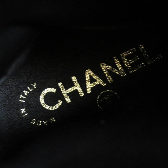 CHANEL boots 20B G35157 Main: Leather, Part: Mouton Black beige Women 37 Used Authentic