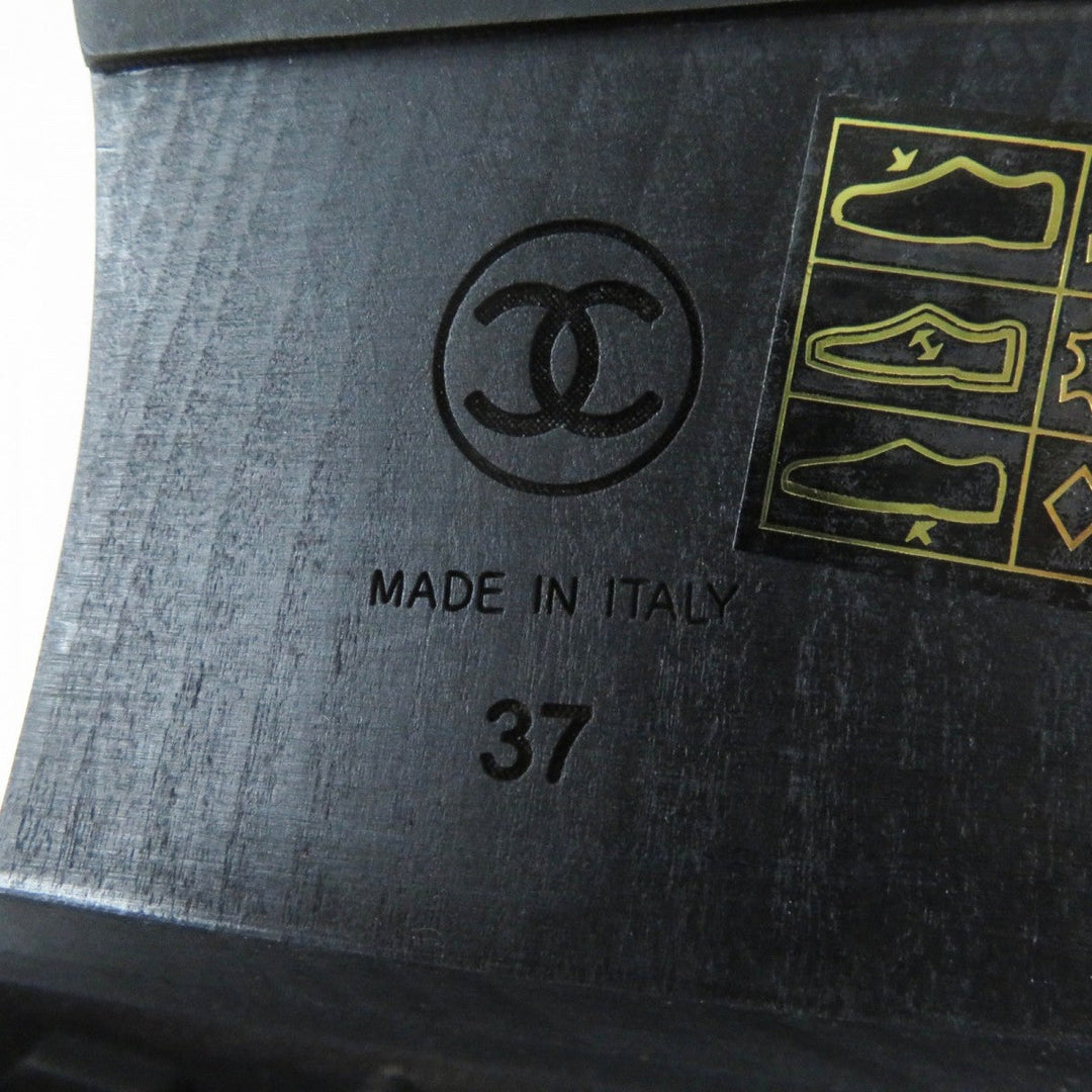 CHANEL boots 20B G35157 Main: Leather, Part: Mouton Black beige Women 37 Used Authentic