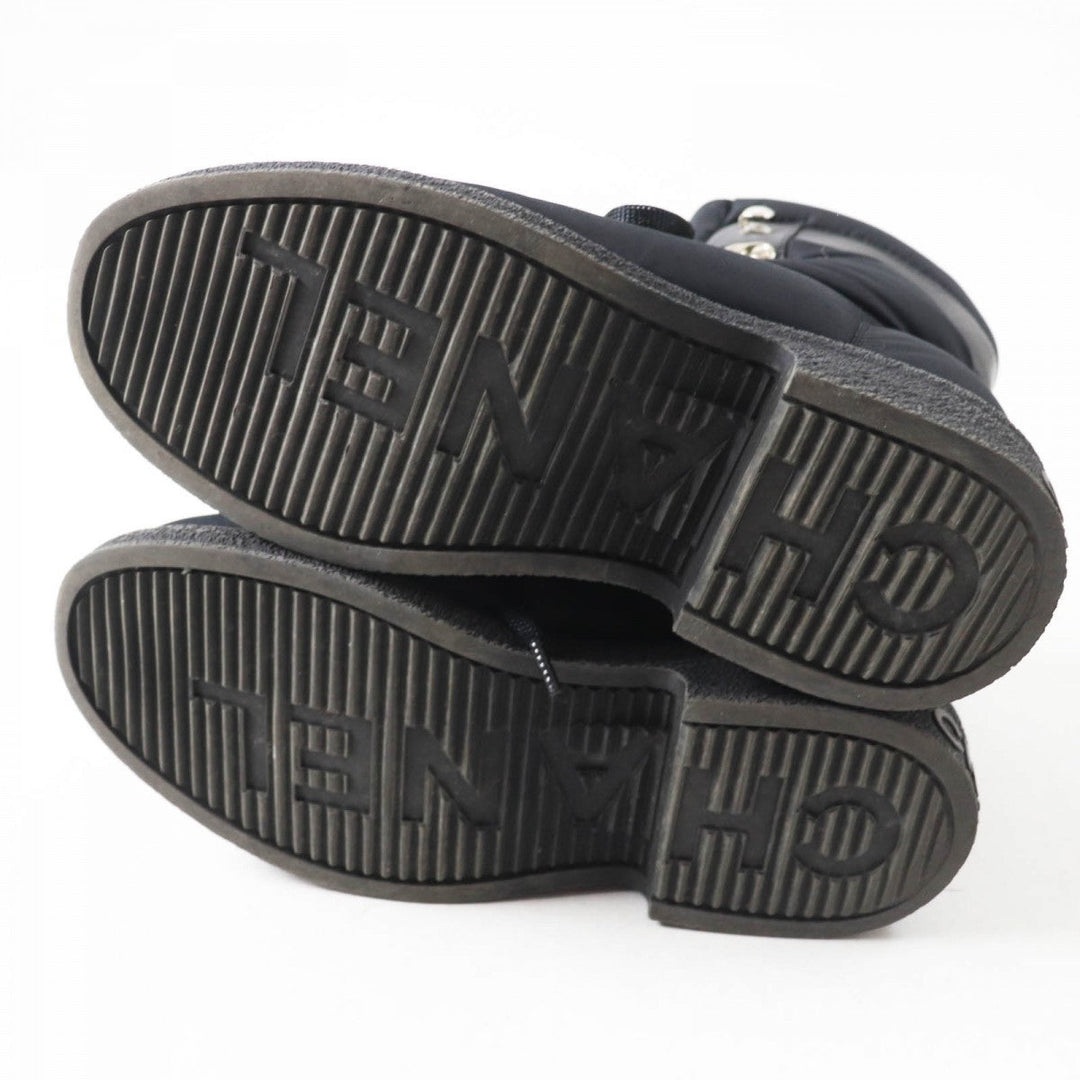 CHANEL boots G34082 Nylon , Part: Leather black COCONEIGE COCONEIGE Women 36 C Used Authentic