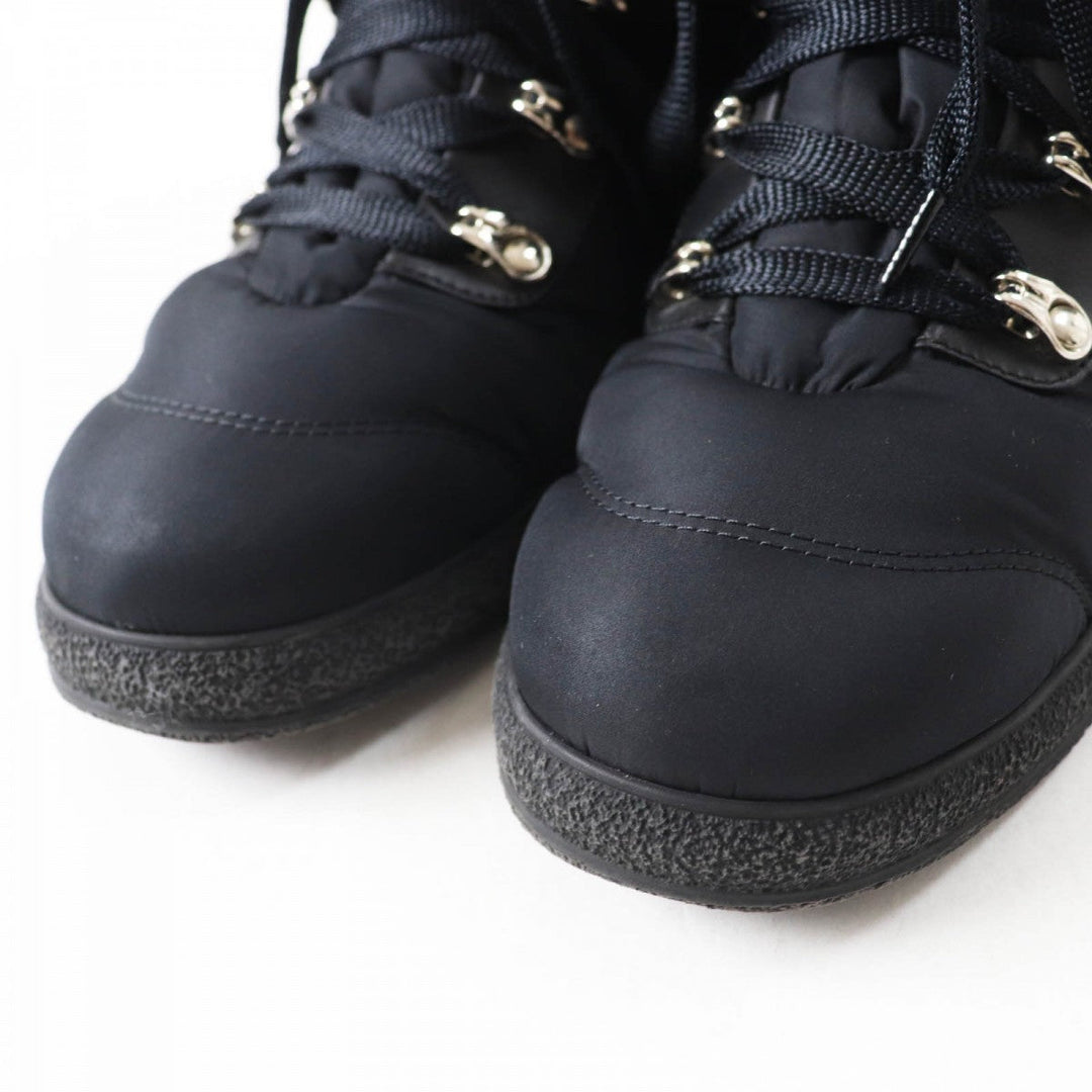 CHANEL boots G34082 Nylon , Part: Leather black COCONEIGE COCONEIGE Women 36 C Used Authentic