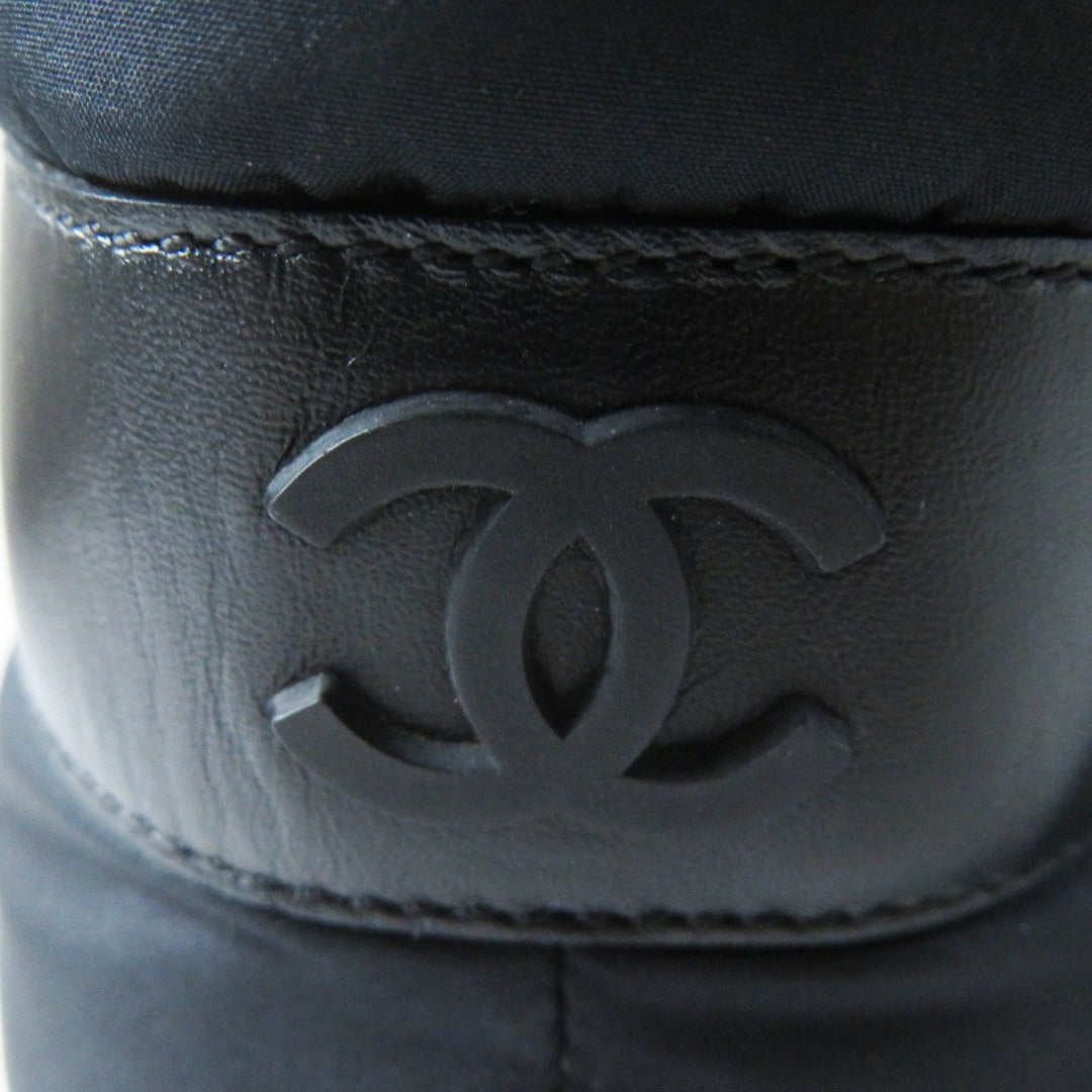 CHANEL boots G34082 Nylon , Part: Leather black COCONEIGE COCONEIGE Women 36 C Used Authentic