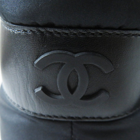 CHANEL boots G34082 Nylon , Part: Leather black COCONEIGE COCONEIGE Women 36 C Used Authentic