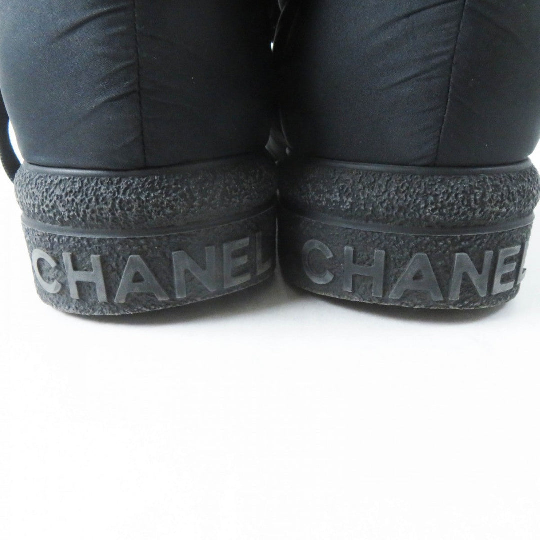 CHANEL boots G34082 Nylon , Part: Leather black COCONEIGE COCONEIGE Women 36 C Used Authentic
