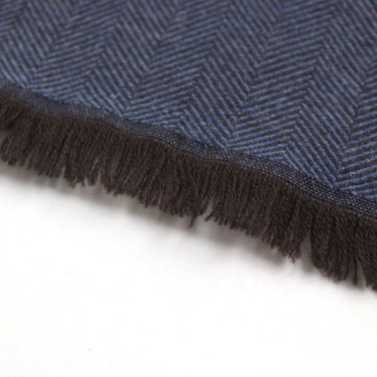 GUCCI Scarf 344993 Main: 100% wool Blue type Herringbone Pattern mens Used Authentic