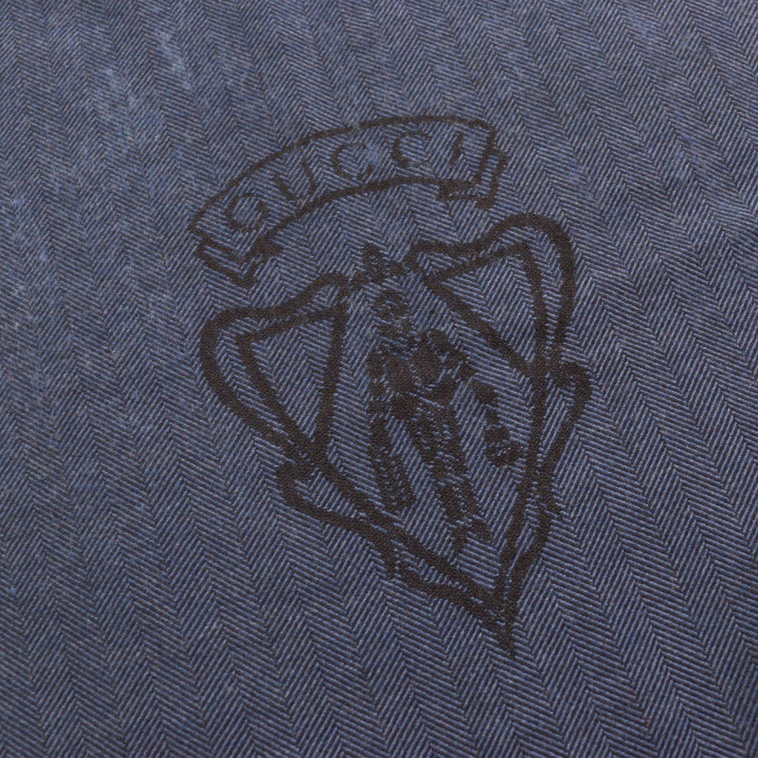 GUCCI Scarf 344993 Main: 100% wool Blue type Herringbone Pattern mens Used Authentic