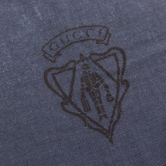 GUCCI Scarf 344993 Main: 100% wool Blue type Herringbone Pattern mens Used Authentic