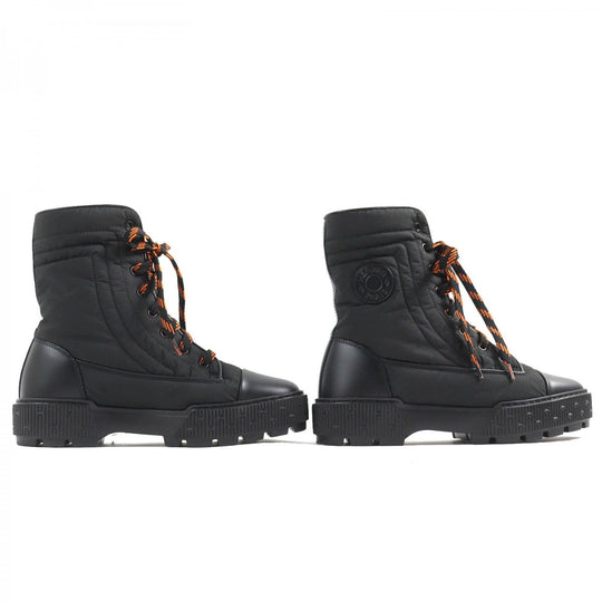HERMES Ankle boots 232064Z Part: Leather Black orange fresh Women 38.5 Used Authentic