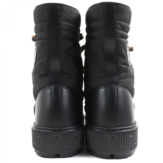HERMES Ankle boots 232064Z Part: Leather Black orange fresh Women 38.5 Used Authentic