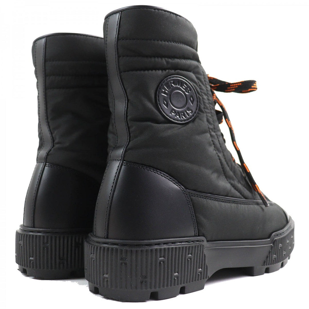 HERMES Ankle boots 232064Z Part: Leather Black orange fresh Women 38.5 Used Authentic