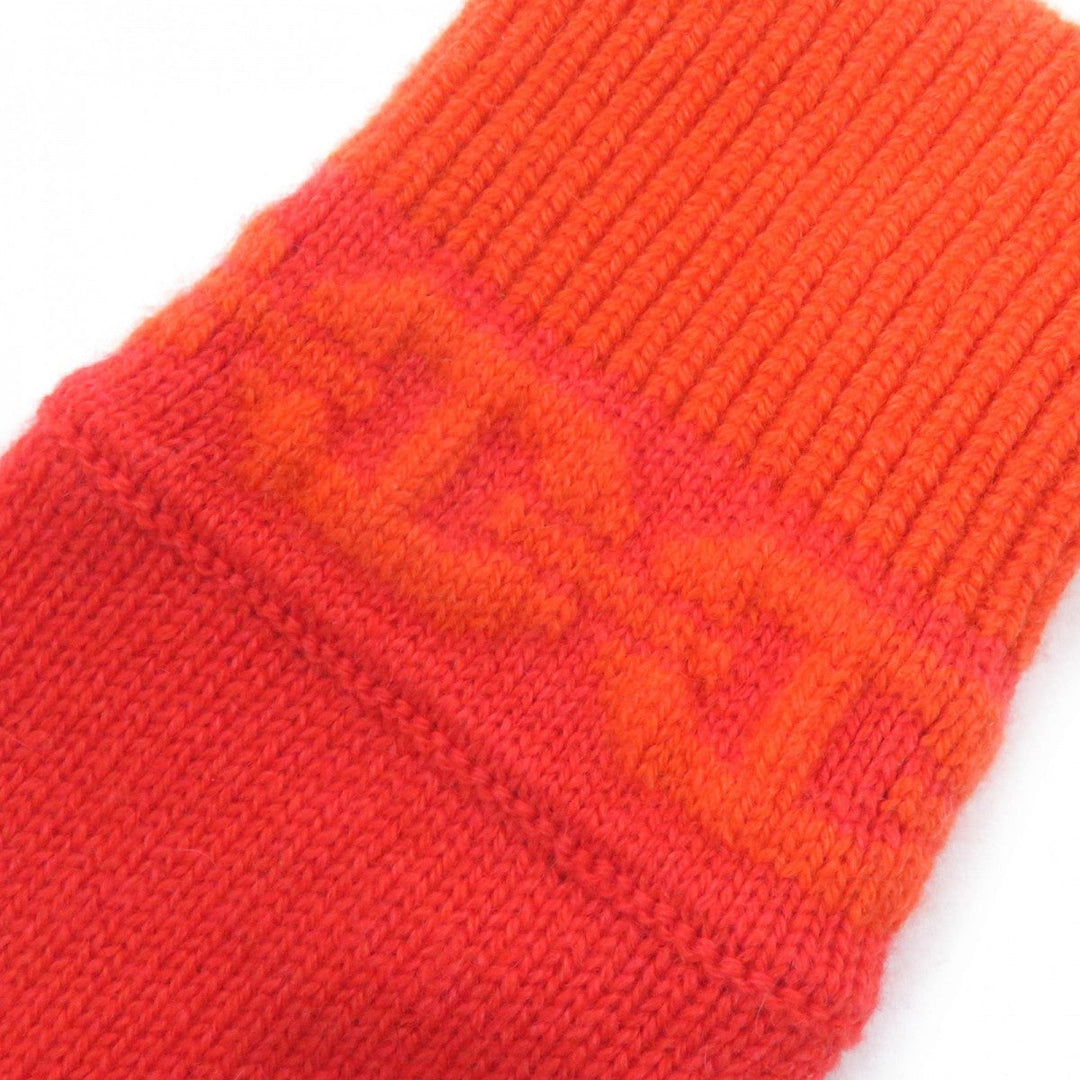HERMES gloves H232006G Main: 99% cashmere, Main: 1% elastane Orange HEAVEN Women S Used Authentic