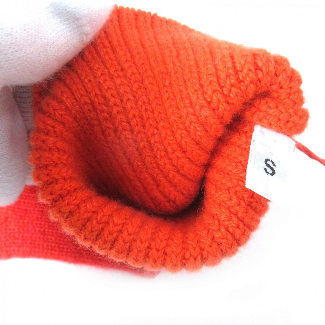 HERMES gloves H232006G Main: 99% cashmere, Main: 1% elastane Orange HEAVEN Women S Used Authentic