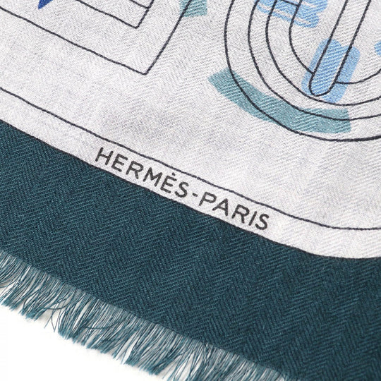 HERMES Stall H693245T Main: 70% cashmere, Main: 30% silk multicolor Rectangle Imprimeur Flou mens Used Authentic