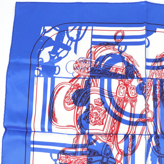 HERMES scarf Main: 100% silk Blue type Carre70 Caregean BRIDES de GALA Ceremony Bridle Women Used Authentic