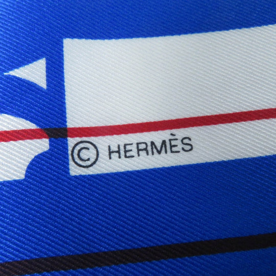 HERMES scarf Main: 100% silk Blue type Carre70 Caregean BRIDES de GALA Ceremony Bridle Women Used Authentic