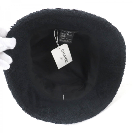 CHANEL hat 21C Main: 100% cotton, Lining: 100% cotton black Women S Used Authentic