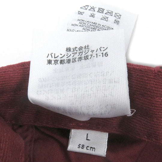 BALENCIAGA cap 531585 cotton Bordeaux mens Used Authentic