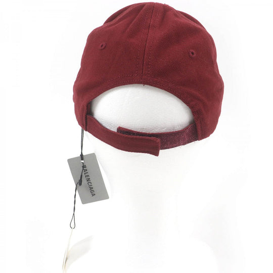 BALENCIAGA cap 531585 cotton Bordeaux mens Used Authentic