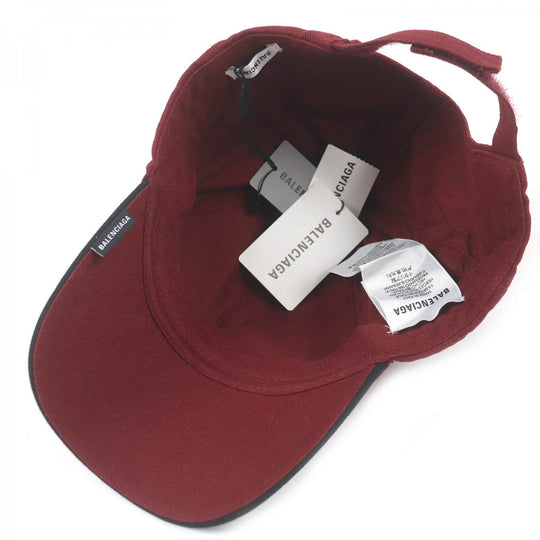 BALENCIAGA cap 531585 cotton Bordeaux mens Used Authentic