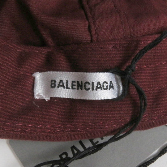 BALENCIAGA cap 531585 cotton Bordeaux mens Used Authentic