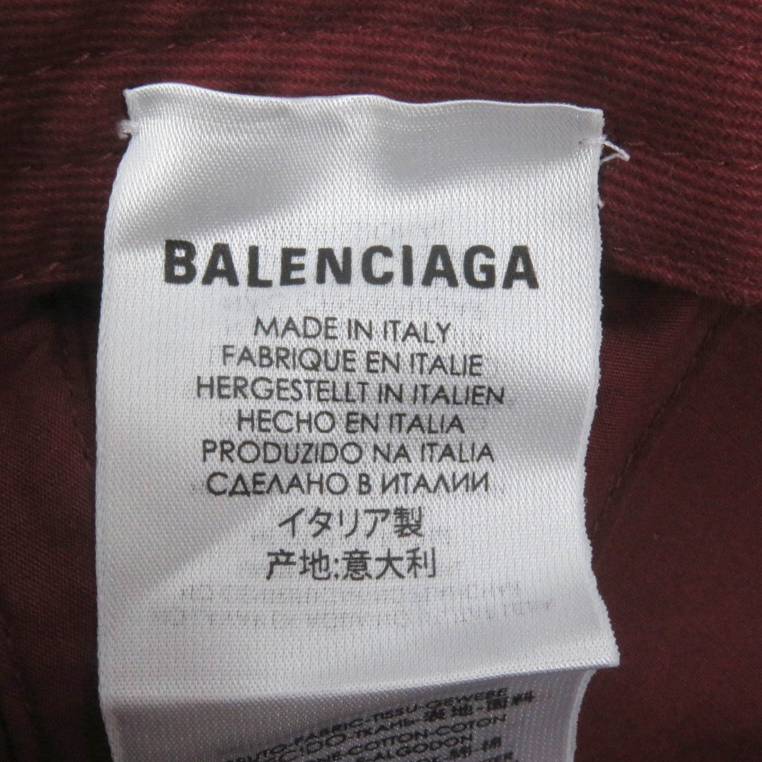 BALENCIAGA cap 531585 cotton Bordeaux mens Used Authentic