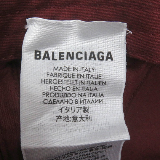 BALENCIAGA cap 531585 cotton Bordeaux mens Used Authentic