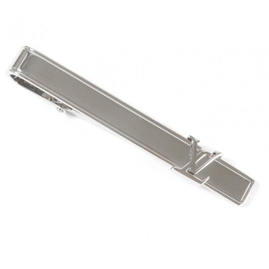 LOUIS VUITTON Tie pin M61981 metal Silver LV Pans Cravat mens Used Authentic
