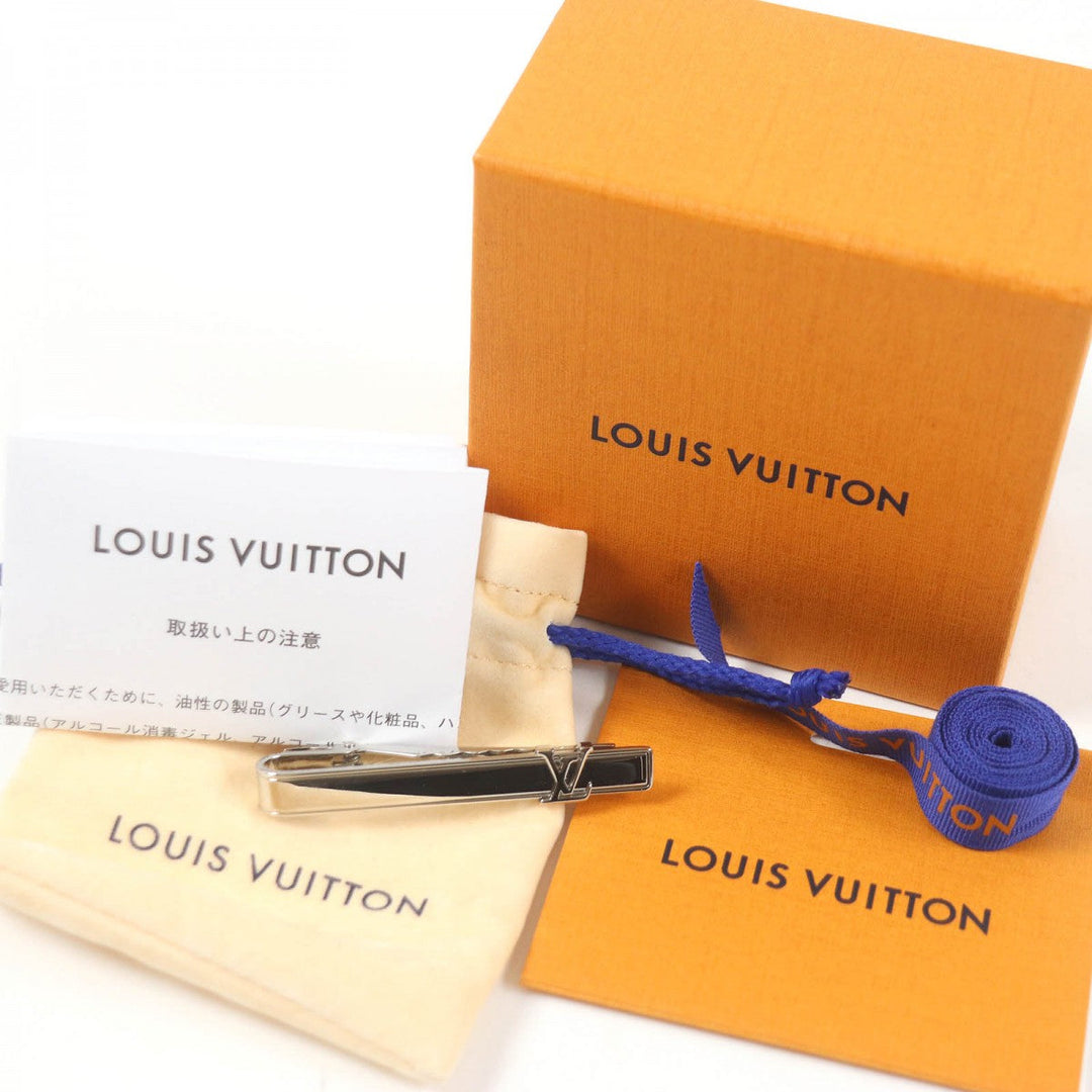 LOUIS VUITTON Tie pin M61981 metal Silver LV Pans Cravat mens Used Authentic
