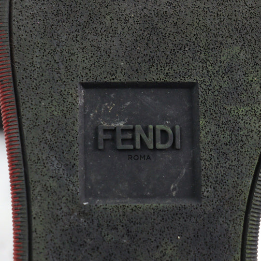 FENDI sneakers Main: Leather Black red mens 7 Used Authentic