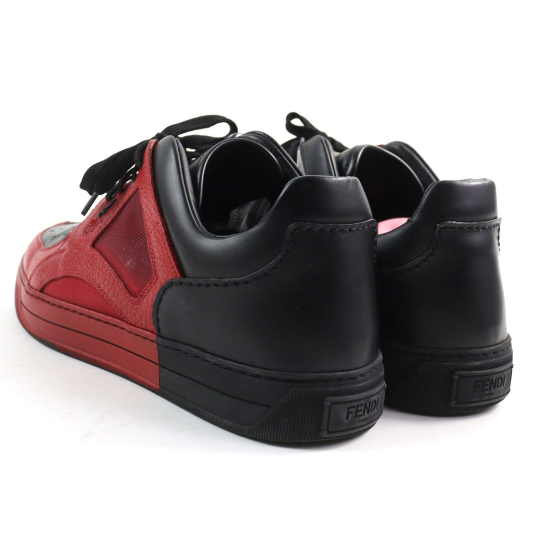 FENDI sneakers Main: Leather Black red mens 7 Used Authentic