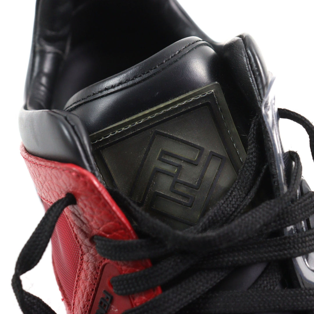 FENDI sneakers Main: Leather Black red mens 7 Used Authentic