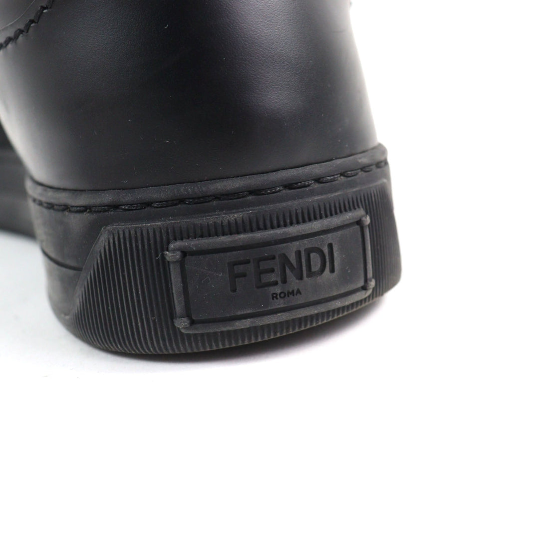 FENDI sneakers Main: Leather Black red mens 7 Used Authentic