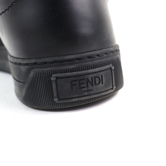 FENDI sneakers Main: Leather Black red mens 7 Used Authentic