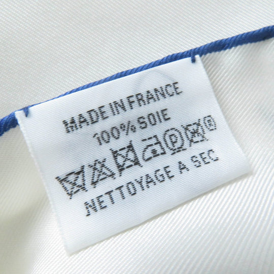 HERMES Stall Main: 100% silk blue Rectangle Aloha Women Used Authentic