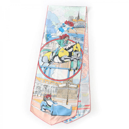 HERMES Stall Main: 100% silk multicolor Maxi Twilly LE PREMIER CHANT WOW Women Used Authentic